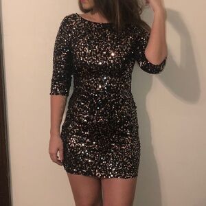 Elegant Black Sequin Dress